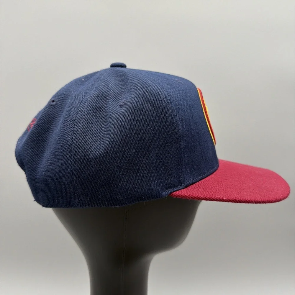 NBA Denver Nuggets Mitchell & Ness Snapback Cap 3D Logo Navy Maroon Hat EUC